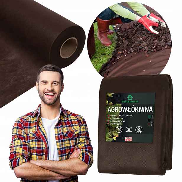 Agrotextilie Hnědá 1,6 m 100 g Uv 25 m Podložka Na Plevel Hrubá Mulčovací