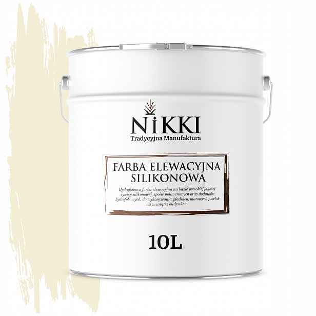 Barva Silikonová Fasádní Barva Pro Fasády 10L Bílá Zlomená Do Žluté F641