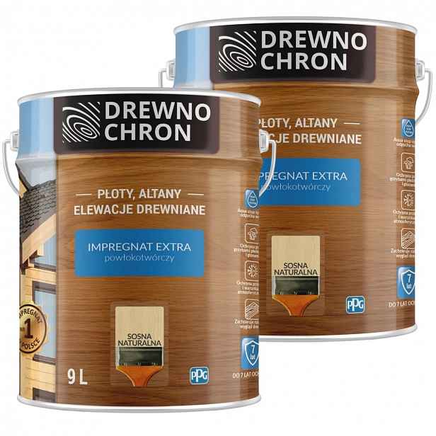 Drewnochron Impregnat Extra 18L Borovice Přírodní Sada 2X9L