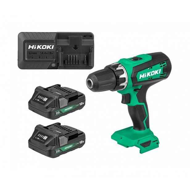 HiKOKI - 18V AKU vrtací šroubovák, 2x aku 2,0 ah Li-Ion, nabíječka DS18DFWCZ