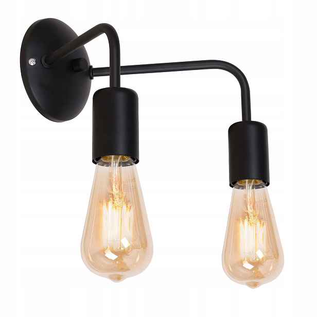 Luminex Brenda nástěnná lampa industriální černá matná 2xE27 2-bodová IP20