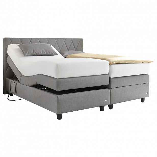 RUF Betten POSTEL BOXSPRING, 180/200 cm, textil, šedá - Postele boxspring - 000223009301