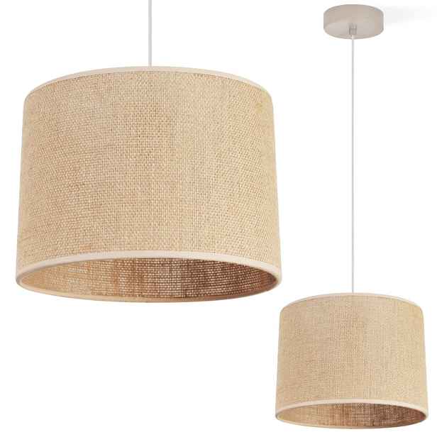 Závěsná Stropní Lampa Lustr S Jutovým Stínidlem Béžová Boho Japandi Do Obývacího Pokoje