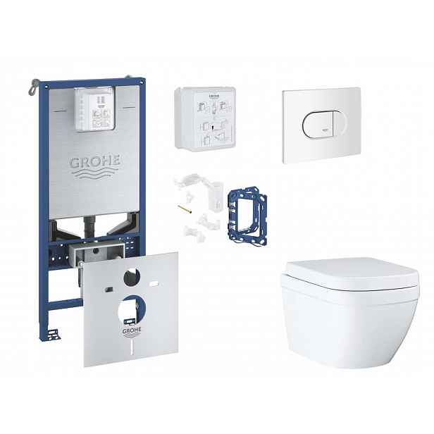 Grohe Rapid SLX - Set předstěnové instalace, klozetu, sedátka SoftClose, tlačítka Arena Cosmopolitan a sady pro vhazování tablet, Triple Vortex, alpsk