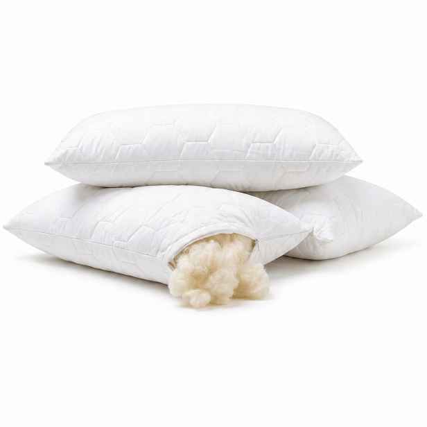 2 x Vlněná poduška na spaní 50/60 cm 100% bavlna Merino Wool Bed pillow