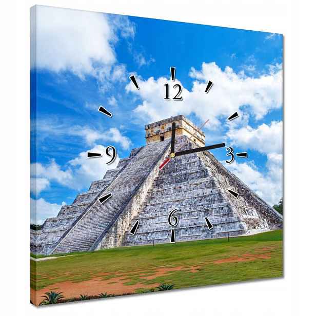 Hodiny 40x40 Kukulkanova pyramida Mexiko