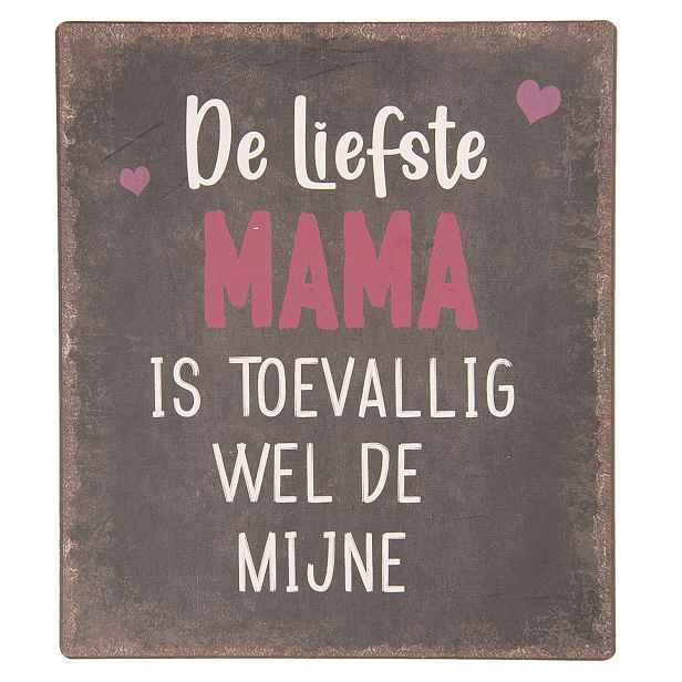 Nástěnná kovová cedule Liefste Mama - 13*15 cm Clayre & Eef