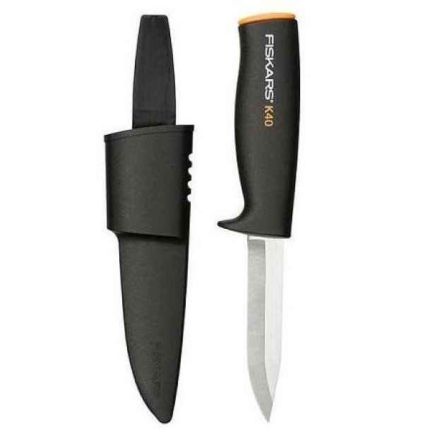 Nůž univerzální 10 cm Fiskars K40 s pochvou pro zahradu lovu rybaření
