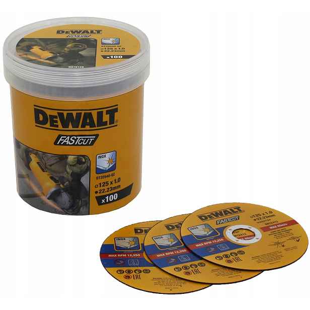 Řezací kotouč DeWalt 125 mm P60 na kov Inox 100 ks DT20540-QZ