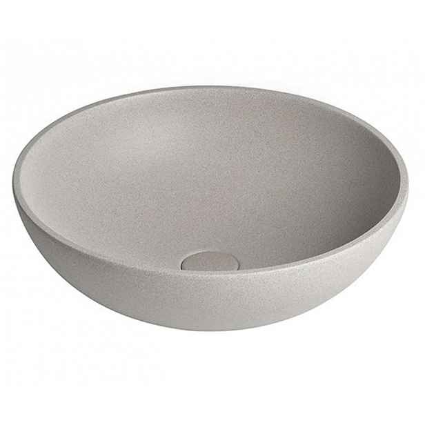 Sapho - Umyvadlová mísa Turf, průměr 44 cm, bez přepadu, bílý pískovec AR437