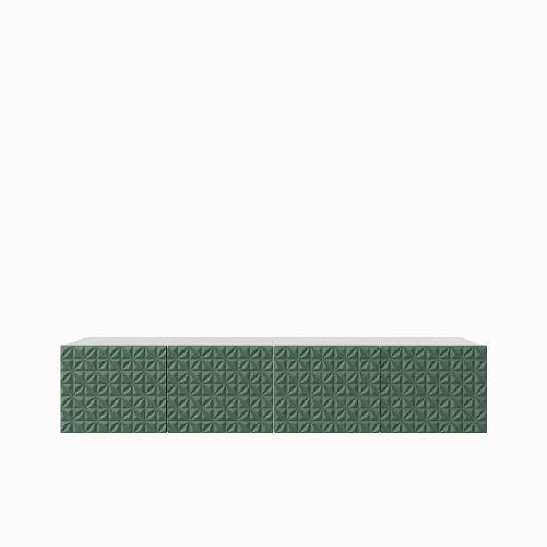 MASSENO ZÁVĚSNÝ TV STOLEK ROVA, 200/41/40 cm, bílý /, zelený
