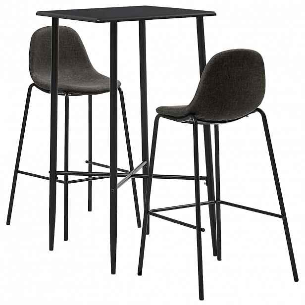 vidaXL 3dílný barový set textil tmavě šedý