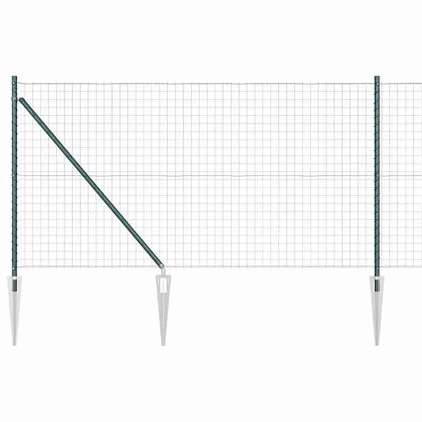 vidaXL Evropský plot se hroty 25 x 1,2 m Ocel potažená PVC Zelená