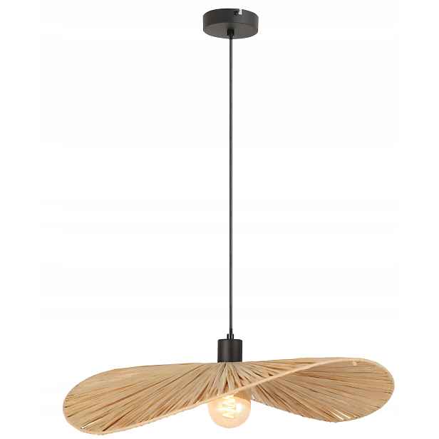 Závěsná Stropní Lampa Pletená Přírodní Boho Tráva Bambusová E27