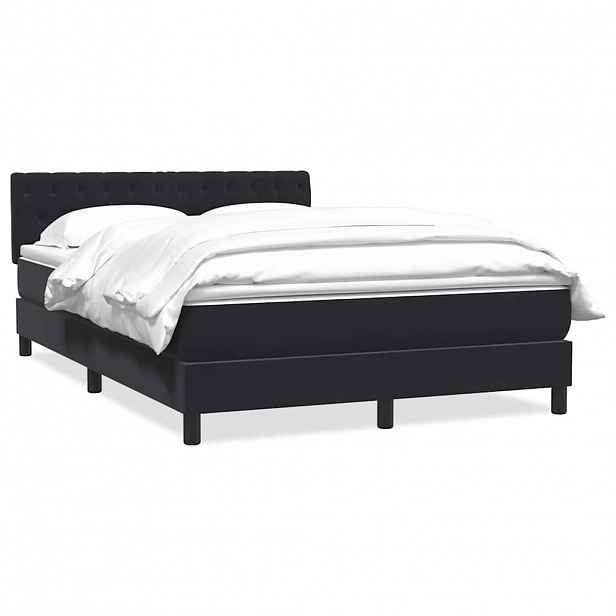 vidaXL Box spring postel s matrací černá 160x210 cm samet