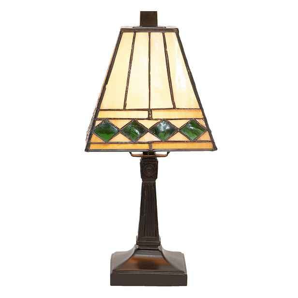 Béžová stolní lampa Tiffany Pyramid - Ø 20*30 cm Clayre & Eef