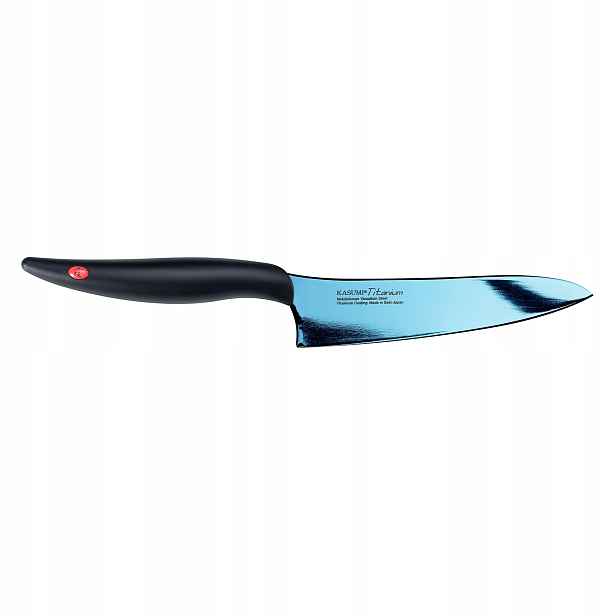Nůž japonského šéfkuchaře kovaný, délka 13 cm, modrý, Titanium Kasumi