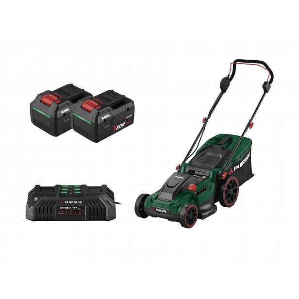 Parkside® Aku sekačka na trávu Parm 41 A1, 2x Smart 8 Ah