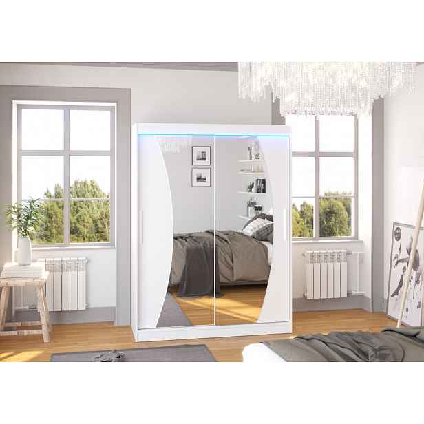 Zrcadlová skříň s LED osvětlením 150 cm LABRIS - bílá