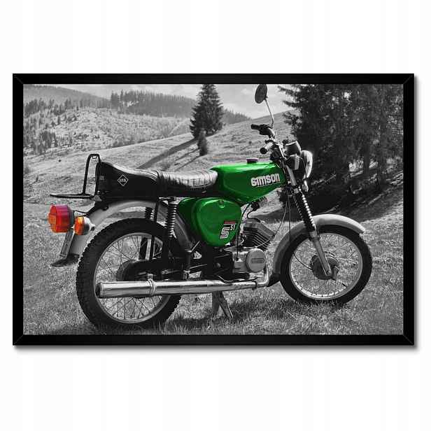 Plakáty v rámu 60x40 Zelená Simson S51 E