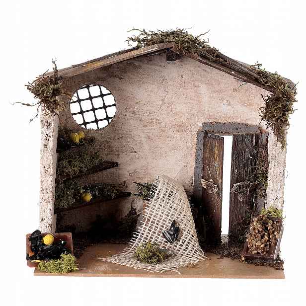 Budova na zdobení Betlémů „Rybí obchod“ – 20x14x18 cm – Ruční Výroba