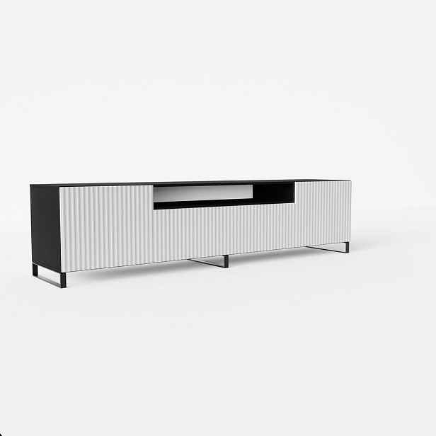 MASSENO STOJACÍ TV STOLEK VAREN, 200/41/40 cm, antracitový /, bílý