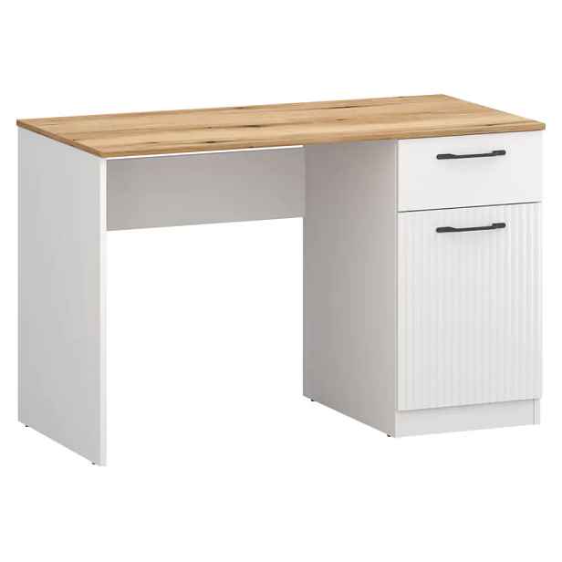 Tempo Kondela PC stůl VELIS 1D1S/120 – bílá/dub evoke