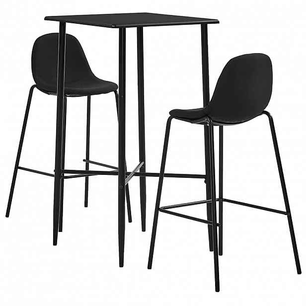 vidaXL 3dílný barový set textil černý