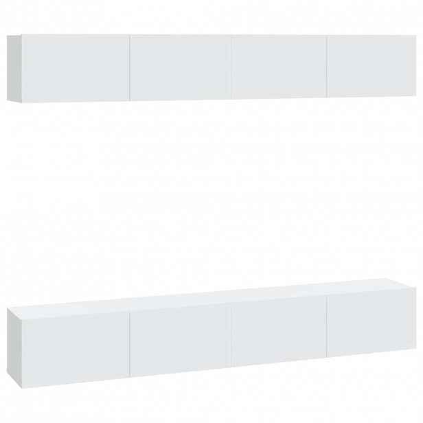 vidaXL Nástěnné TV skříňky 4 ks bílé 100 x 30 x 30 cm