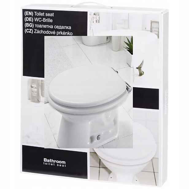 Wc Sedátko Univerzální Kovové Upevnění, Silná Dýha, Barva Bílá