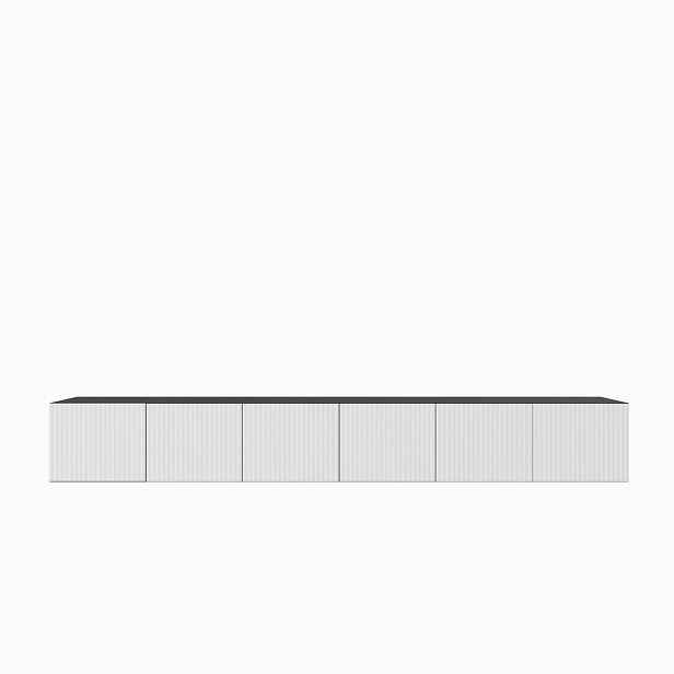 MASSENO ZÁVĚSNÝ TV STOLEK VAREN, 300/41/40 cm, antracitový /, bílý