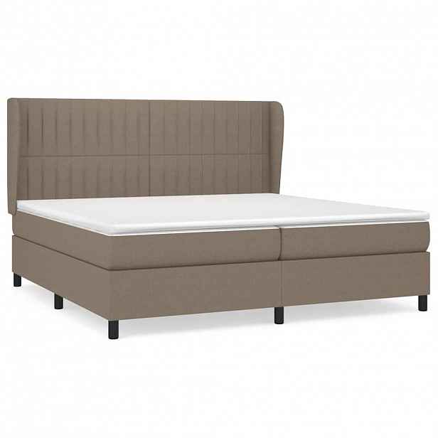 vidaXL Box spring postel s matrací taupe 200x200 cm textil