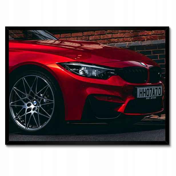 Plakáty v rámu 70x50 Červené Bmw Auto