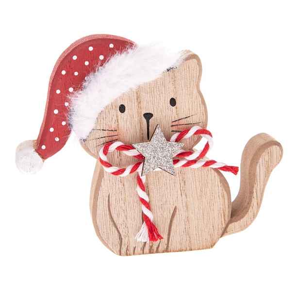 Dřevěná vánoční figurka (výška 10 cm) Cat – Dakls