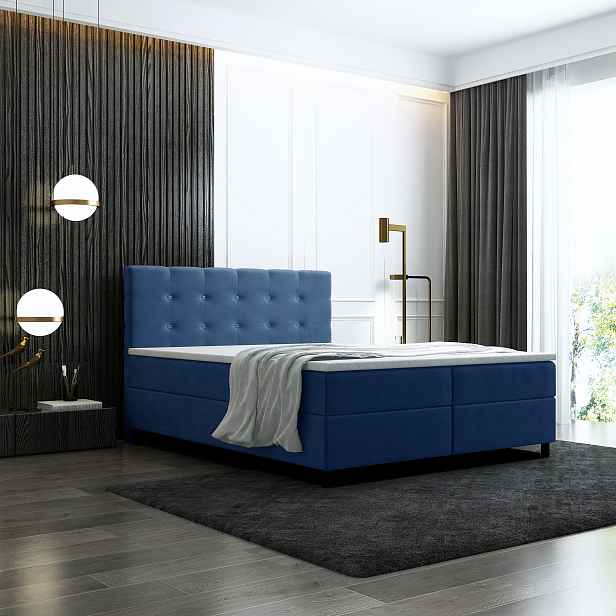 Postel Alexander 160x200 cm modrá HELCEL