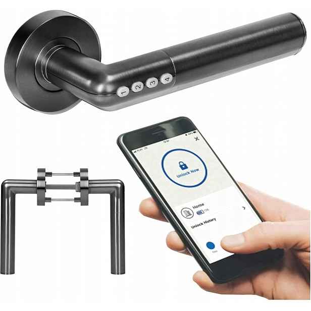 Šifrovací klika. Otevírání na Pin, Bluetooth černá