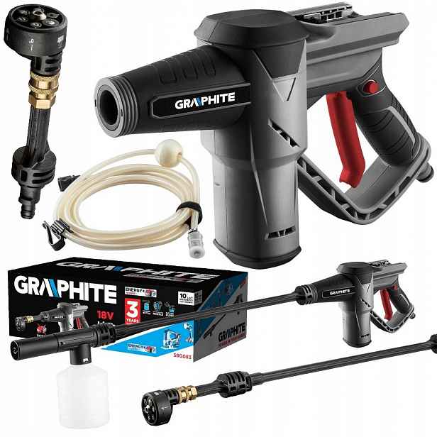 Zahradní Akumulátorová Tlaková Myčka Energy+ 18V Graphite Pěnovačka