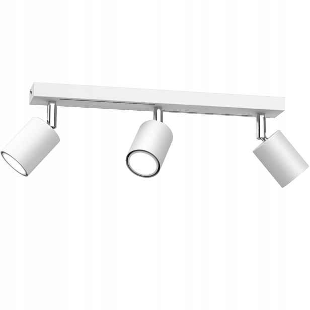 Stropní svítidlo trojitá bílá matná chrom 3 reflektory 40 cm Luminex