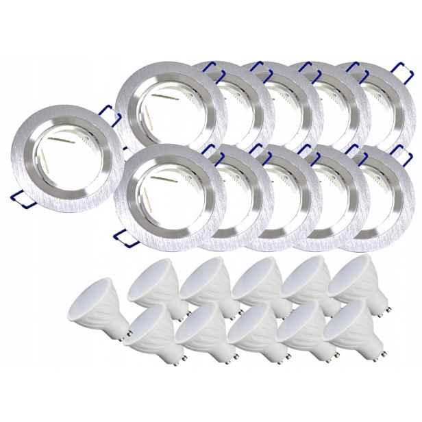 11x Nastavitelná Hliníková Lampa Stropní Lampa Inox Led Žárovky 10W