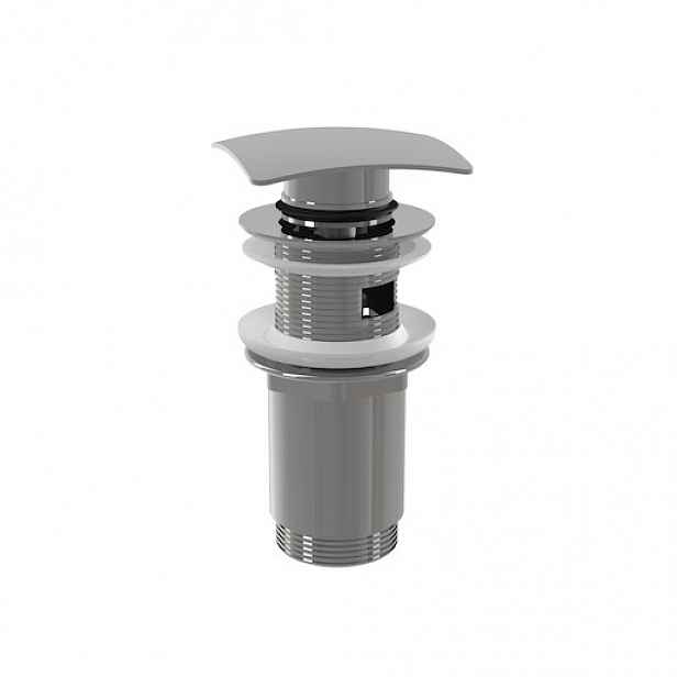Alca Výpust umyvadlová CLICK/CLACK G 5/4" s přepadem, hranatá zátka, kov, chrom-lesk A393