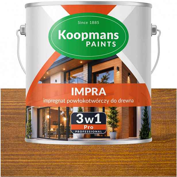 Koopmans Impra 3v1 Pro Lazura na fasádní dřevo 108 Palisander Arg. 1L