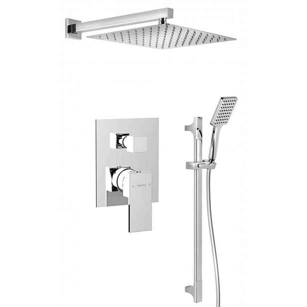 Sapho Cubemix - Sprchový set s baterií pod omítku, s tělesem, 30x30 cm, chrom CM042-02