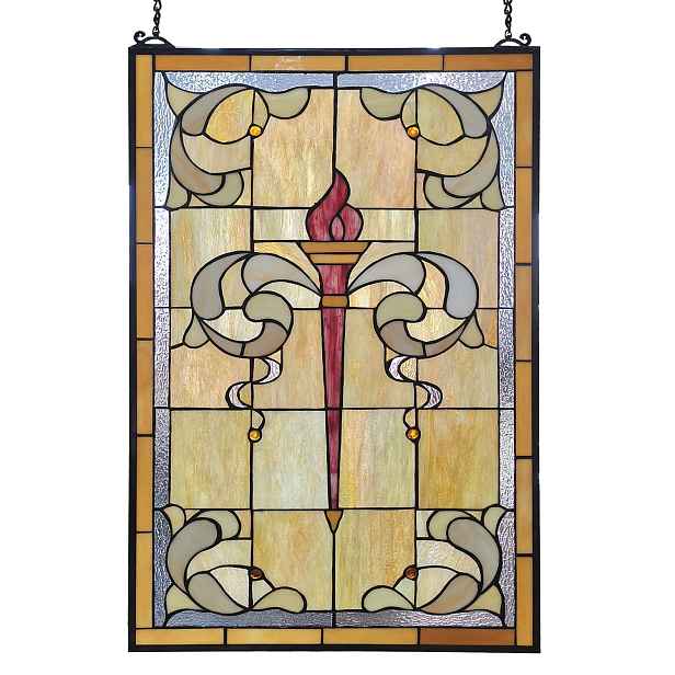 Vitrážový panel Tiffany Flambeau - 50*100 cm Clayre & Eef