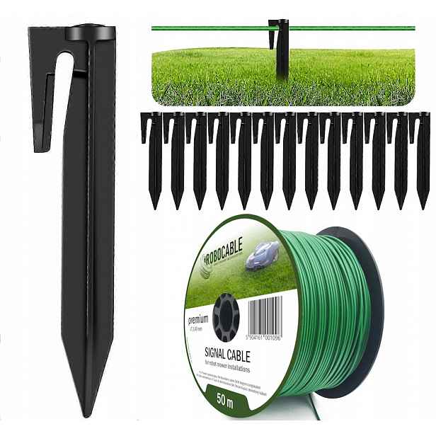 Kabel pro omezení sekačky Sada 50 m Robocable kolíky 3,4 mm