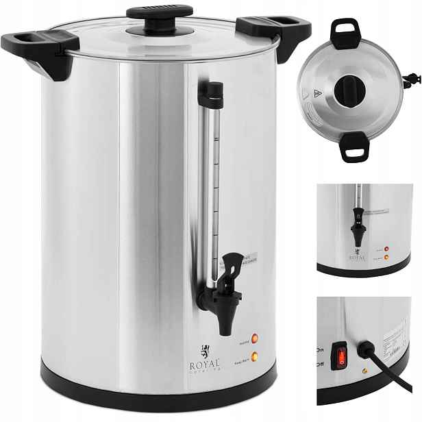 Kávovar na čaj s kohoutkem 20 l 1650 W stříbrný