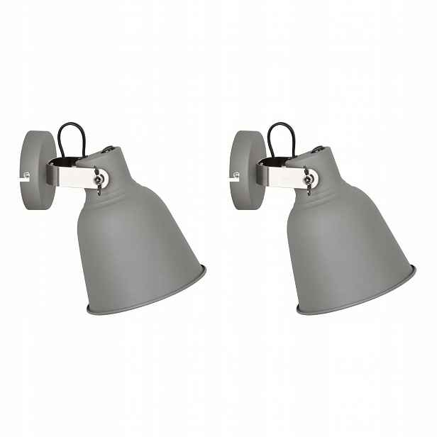 Sada dvou nástěnných lamp Vidal Šedý Saténový Nikl Elegantní Italux
