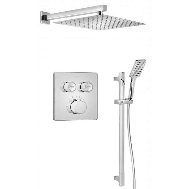 Sapho Smart Select - Sprchový set s termostatem pod omítku, s tělesem, 30x30 cm, chrom RP042-02