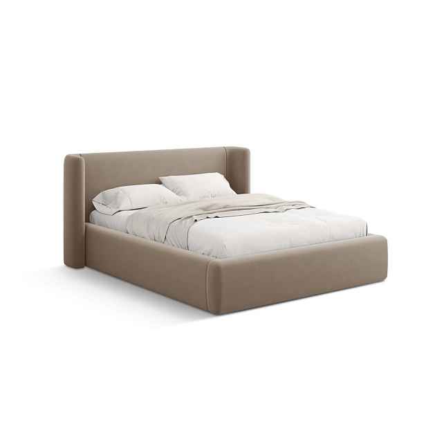 Světle hnědá čalouněná dvoulůžková postel s úložným prostorem s roštem 180x200 cm Jason – Windsor & Co Sofas