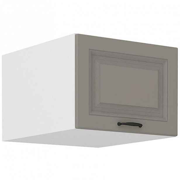 Horní skříňka s výklopnými dvířky SOPHIA - šířka 50 cm, světle šedá / bílá