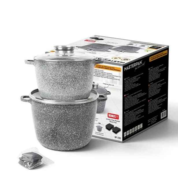 Sada hrnců Masterpan hliníková 4 el. 7 a 10 Litrů MP-2163